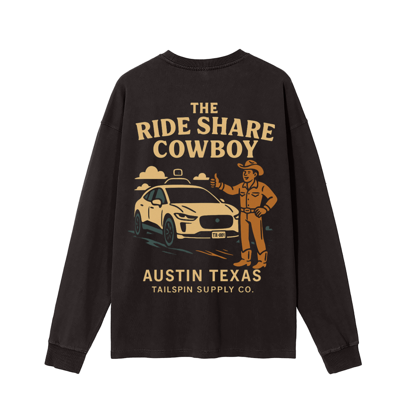 Rideshare Cowboy Long Sleeve T-Shirt
