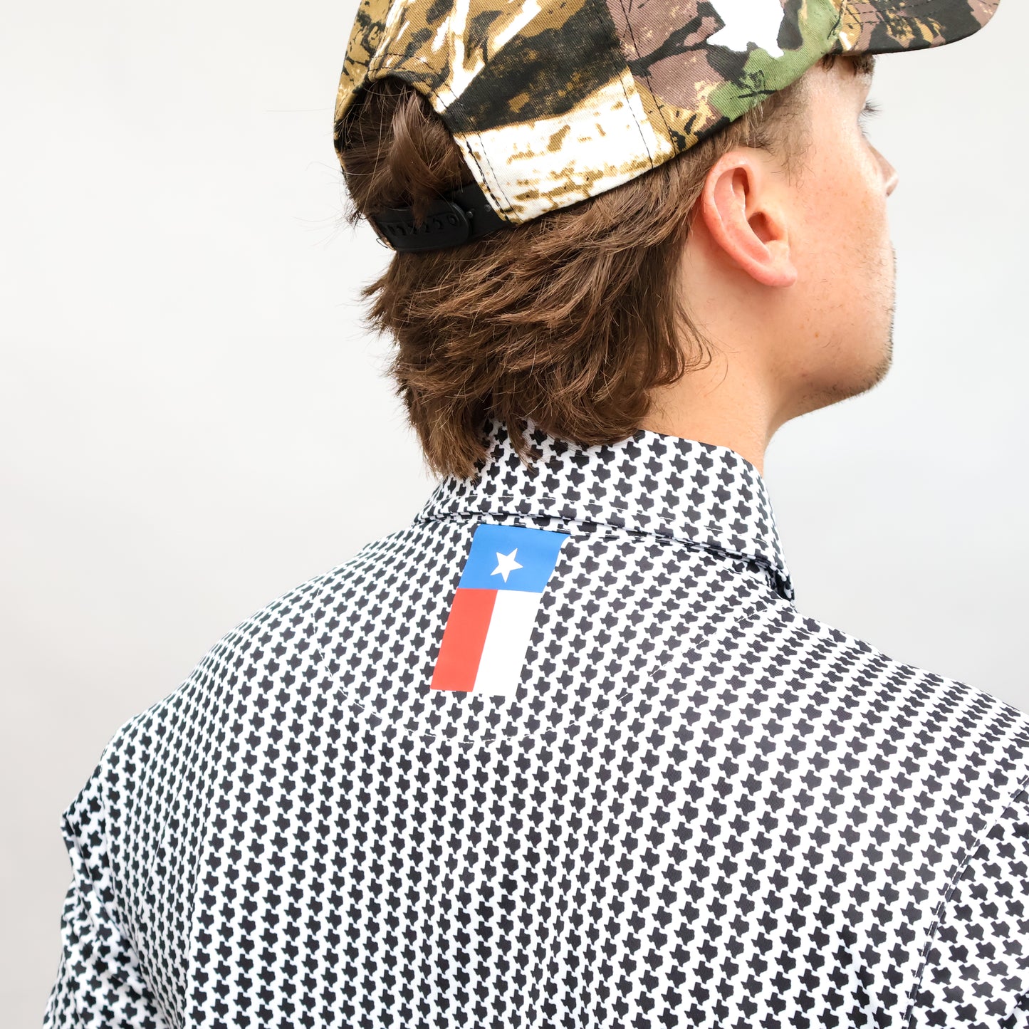 Texas Black and White Performance Polo