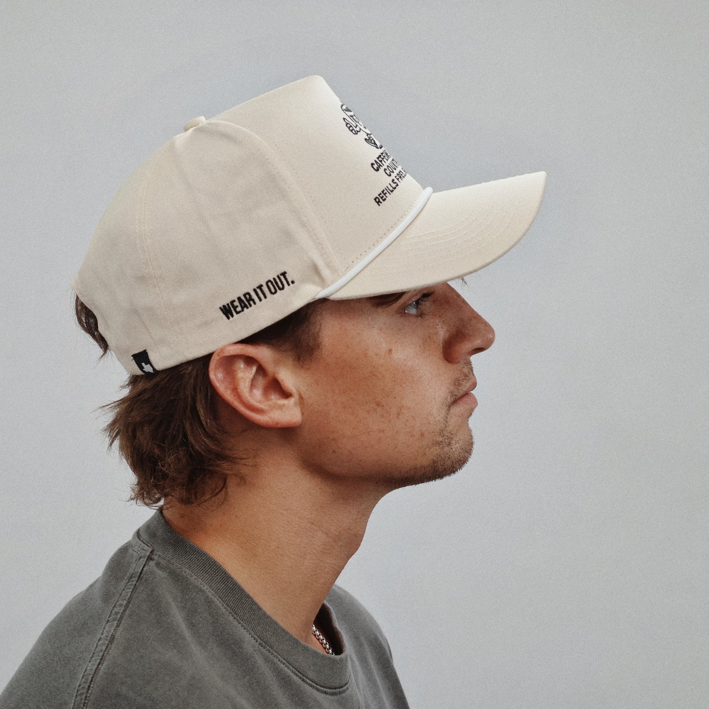 Cream CAFFEINE, CHAOS & COUNTRY GRIT Rope Hat