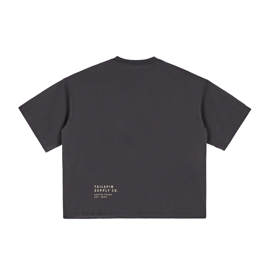 Black Austin Texas Reverse Cropped T-Shirt