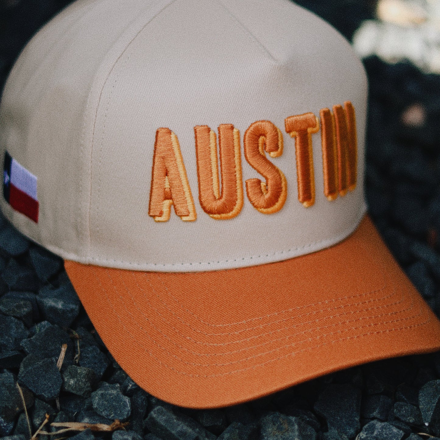Orange Austin Texas Two Tone Hat