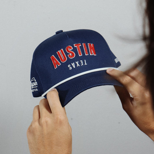 Navy Austin Texas Rope Hat