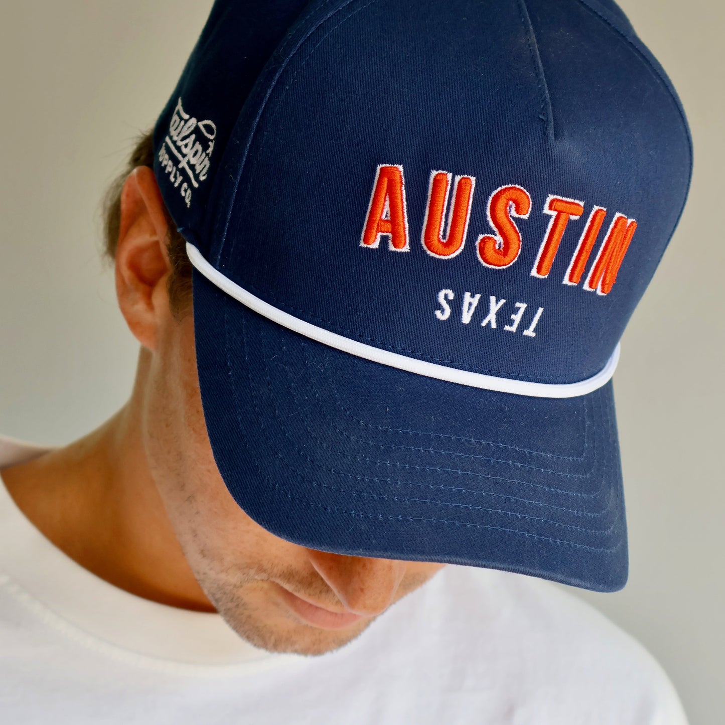 Navy Austin Texas Rope Hat