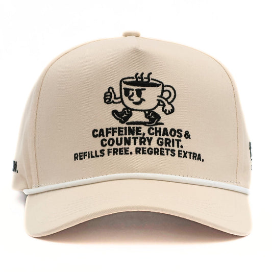 Cream CAFFEINE, CHAOS & COUNTRY GRIT Rope Hat
