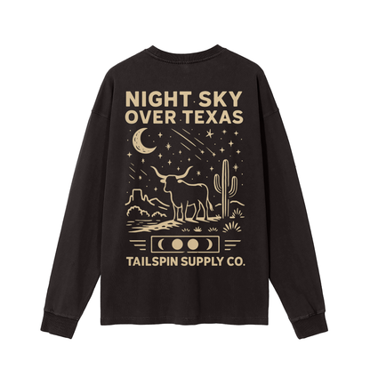 Night Sky Over Texas Long Sleeve T-Shirt