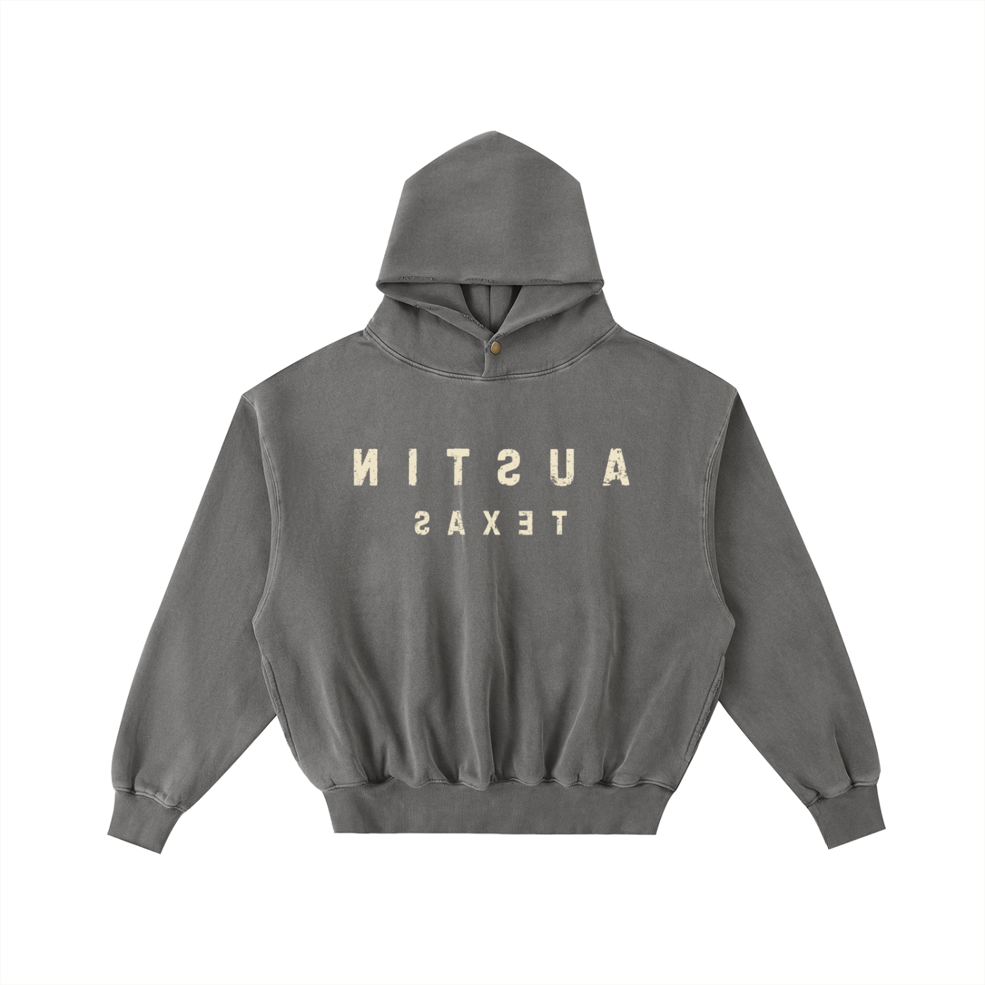 Reverse Austin Texas Frayed Washed Fleece Hoodie