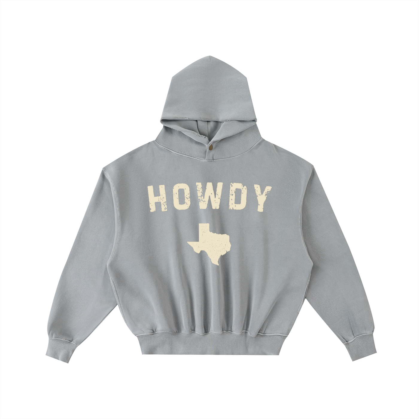 Howdy Texas Frayed Washed Fleece Hoodie
