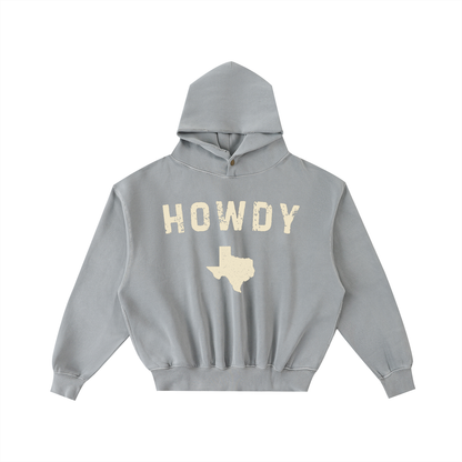 Howdy Texas Frayed Washed Fleece Hoodie
