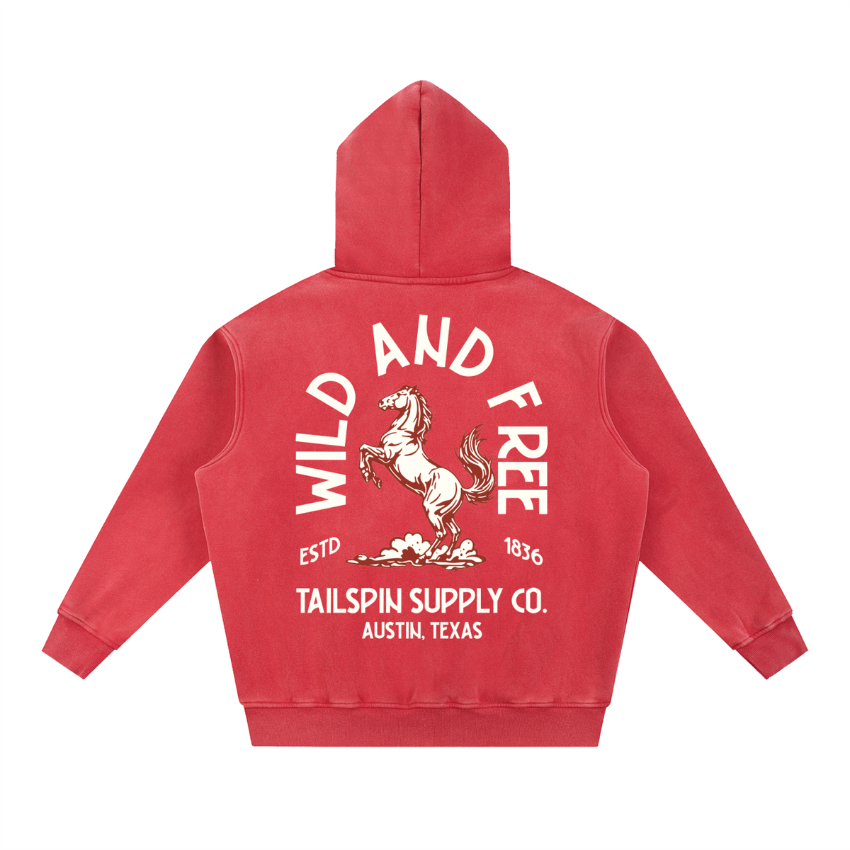Wild and Free Bronco Hoodie - Red
