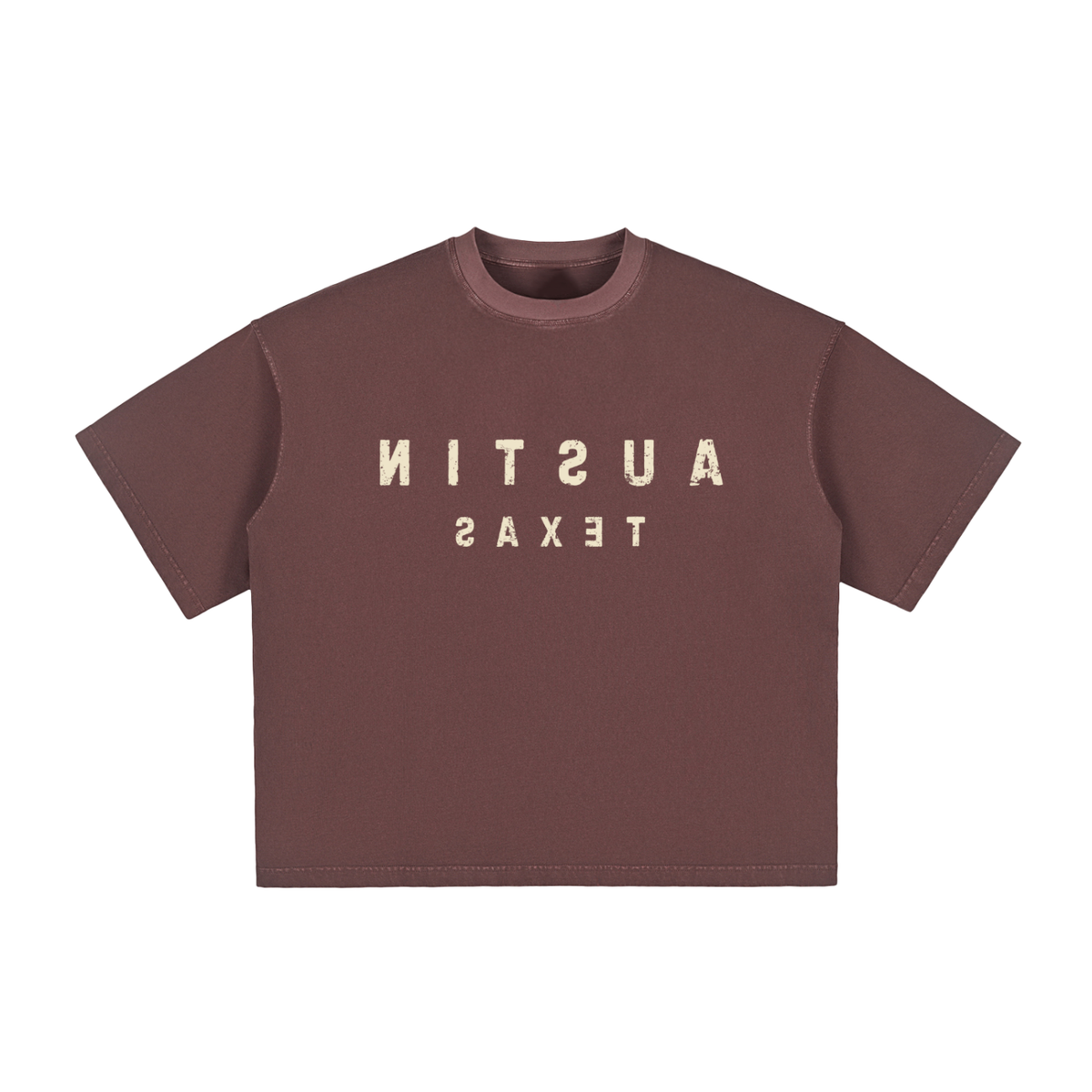 Ume Purple Austin Texas Reverse Cropped T-Shirt