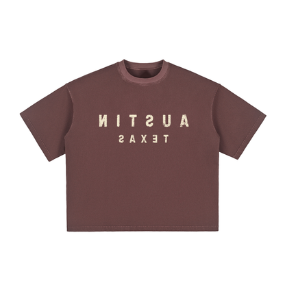 Ume Purple Austin Texas Reverse Cropped T-Shirt