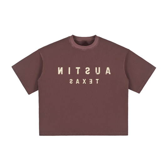 Ume Purple Austin Texas Reverse Cropped T-Shirt