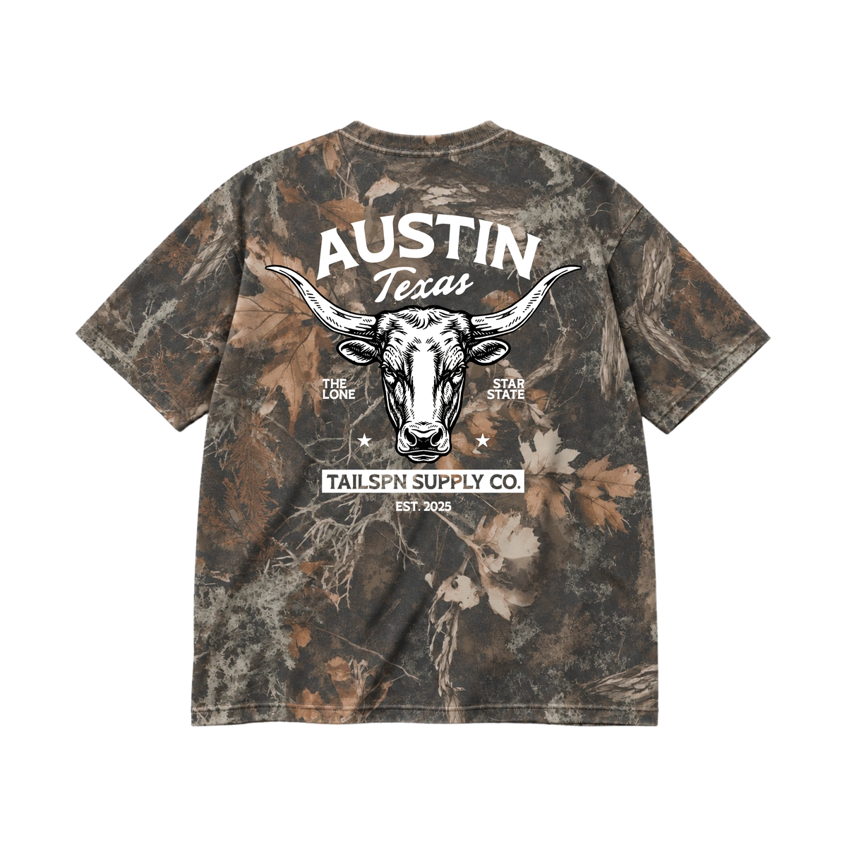 Dark Camo Lone Star Longhorn T-Shirt