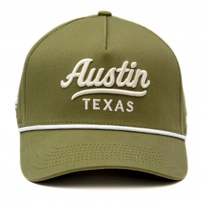 Green Austin Texas Script Rope Hat