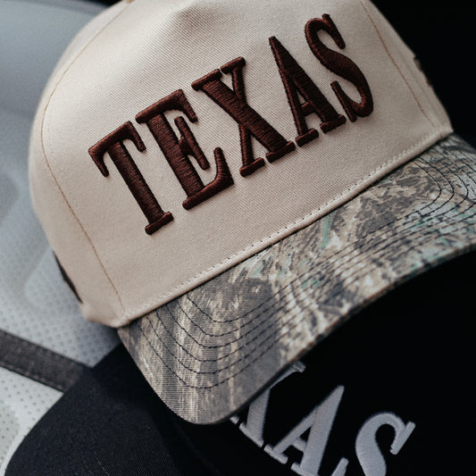 Texas Hat in Cream & Camo