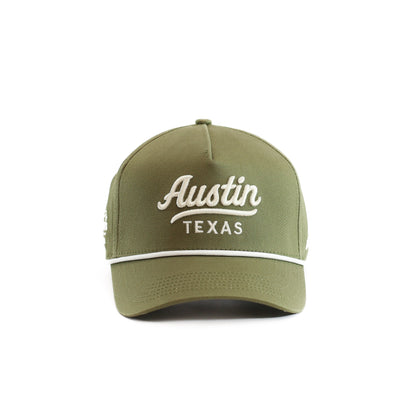Green Austin Texas Script Rope Hat