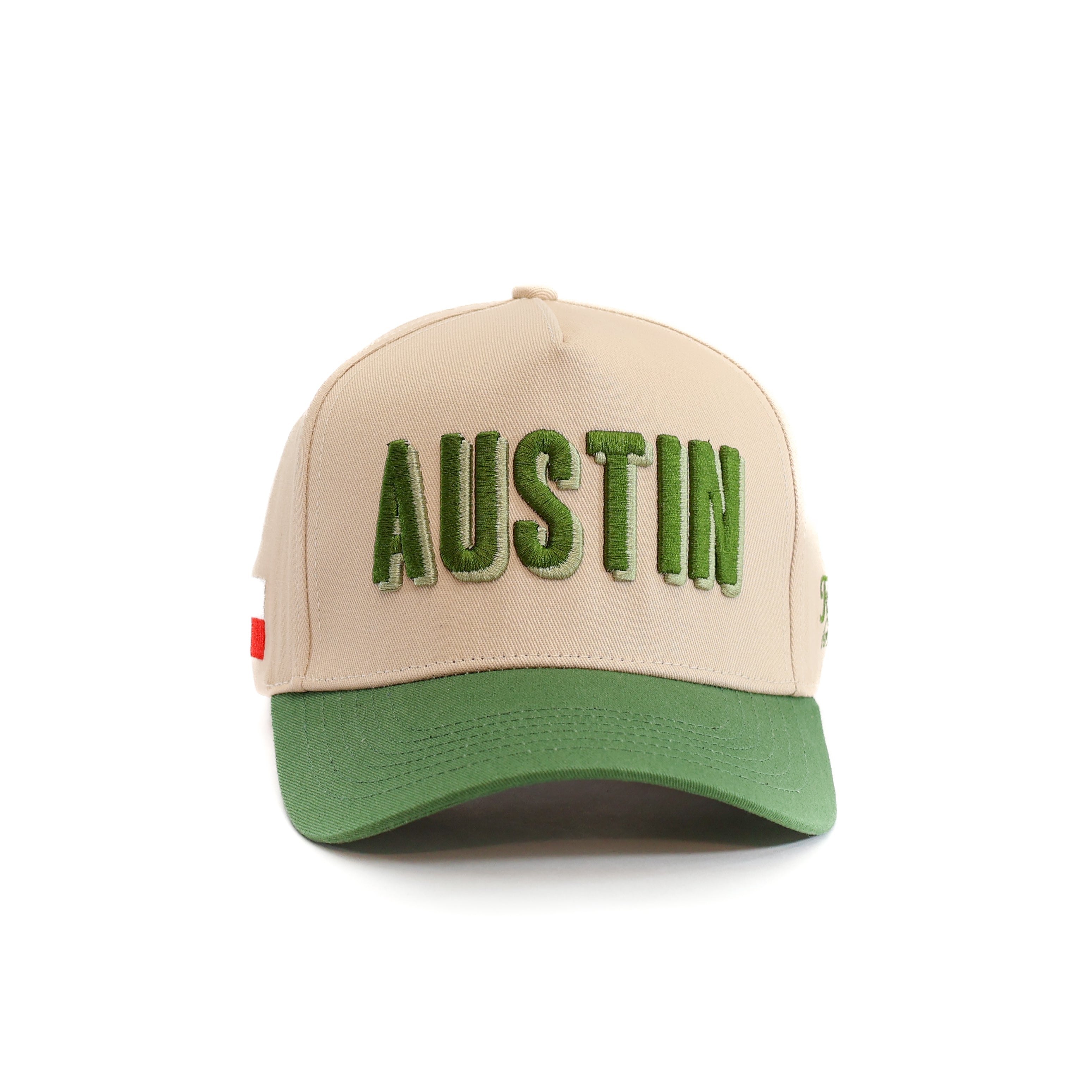 Austin Two Tone Snapback Hat Cream and Green | Tailspin Supply Co