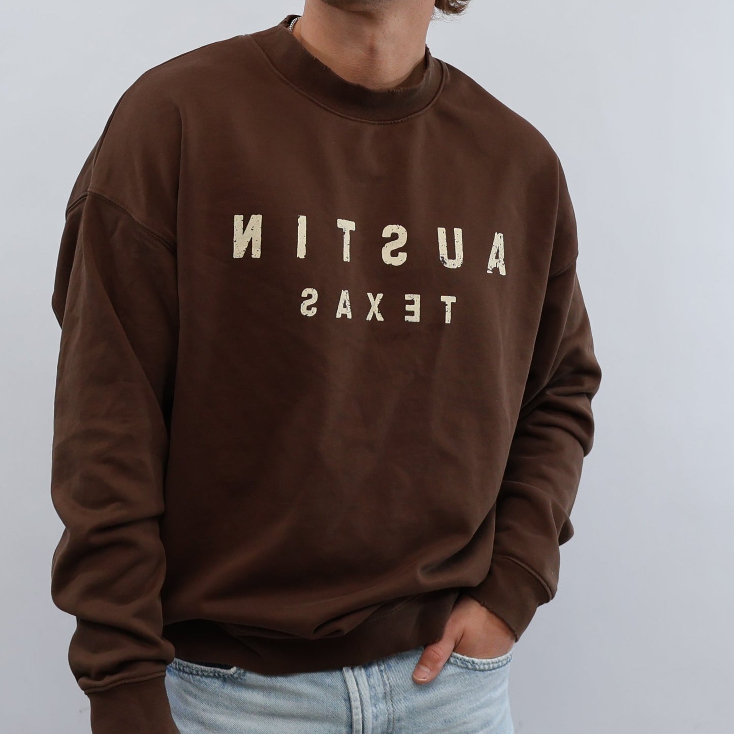 Austin Texas Reverse Crewneck Sweatshirt
