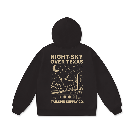 Night Sky Over Texas Oversize Heavyweight Hoodie