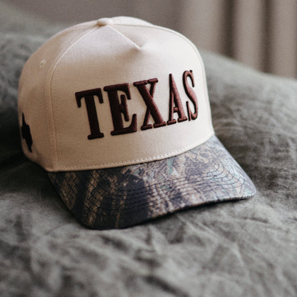 Texas Hat in Cream & Camo