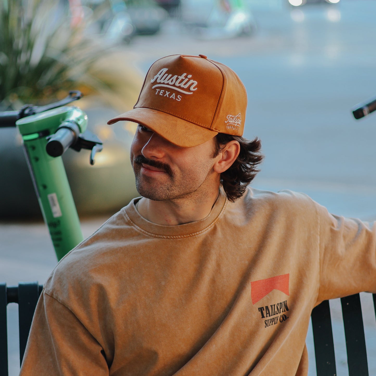 Suede Austin Texas Script Hat