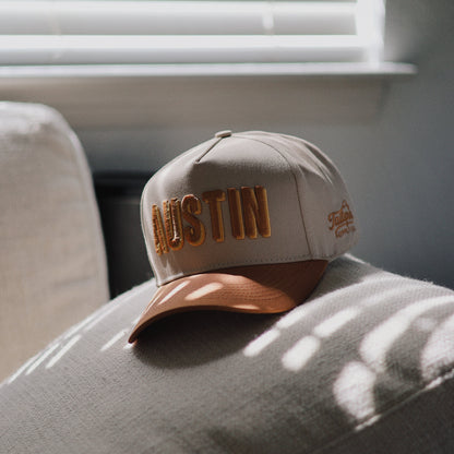 Orange Austin Texas Two Tone Hat