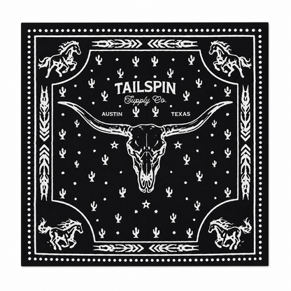 Longhorn Skull Bandana in Black