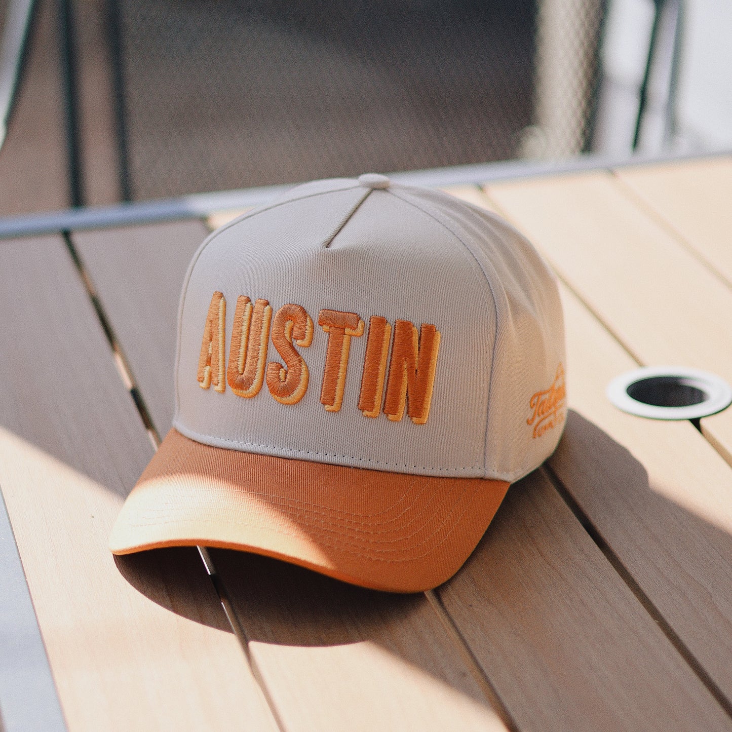 Orange Austin Texas Two Tone Hat