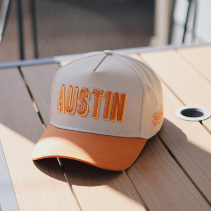Orange Austin Texas Two Tone Hat