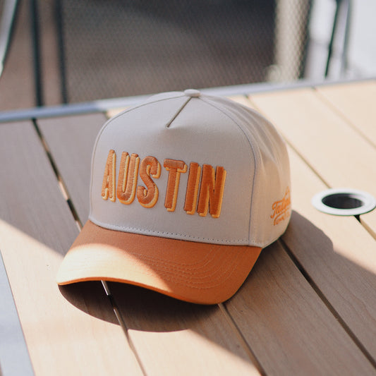 Orange Austin Texas Two Tone Hat