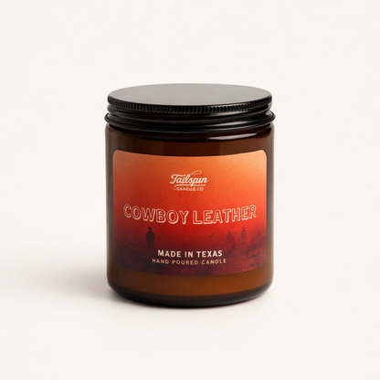 Cowboy Leather Candle