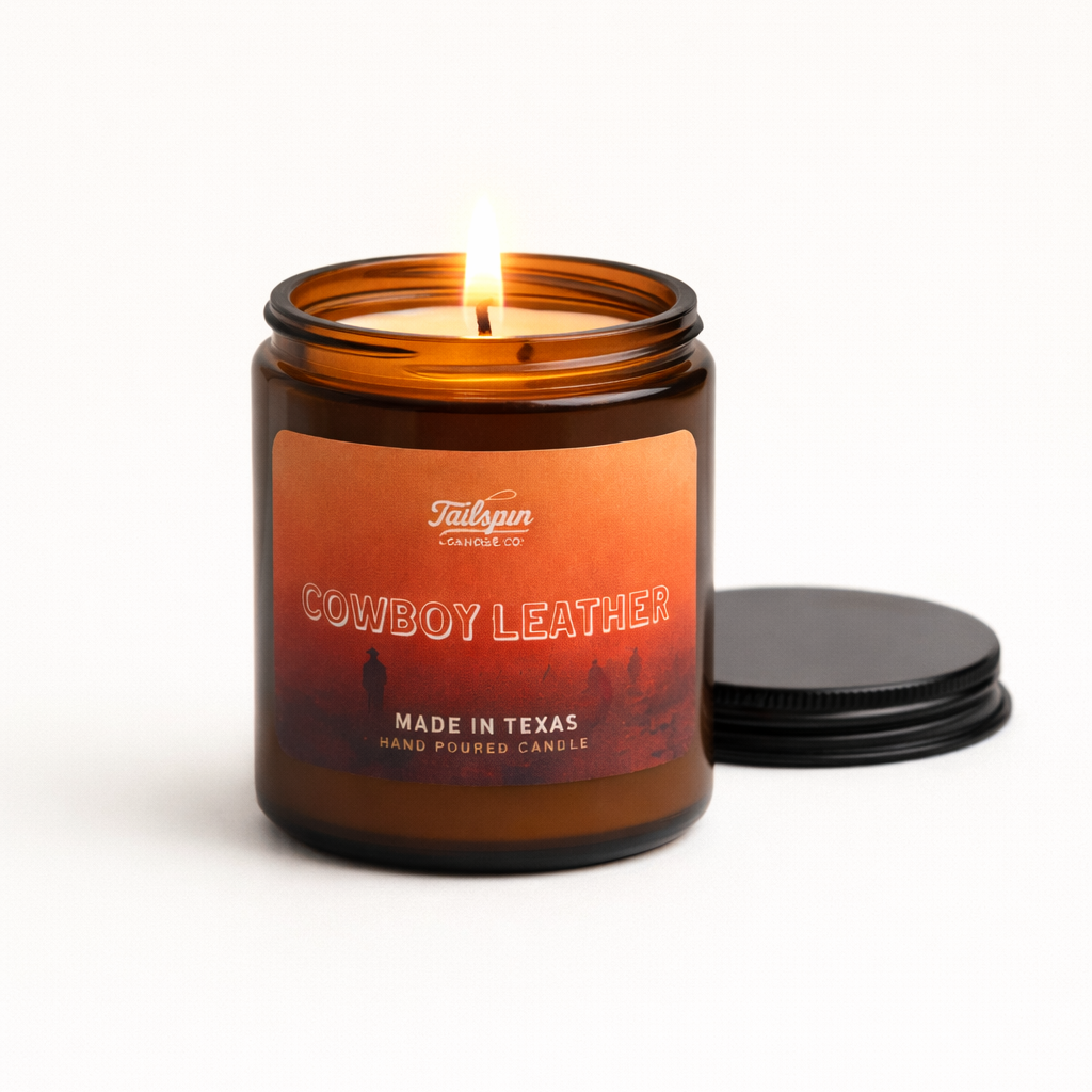 Cowboy Leather Candle