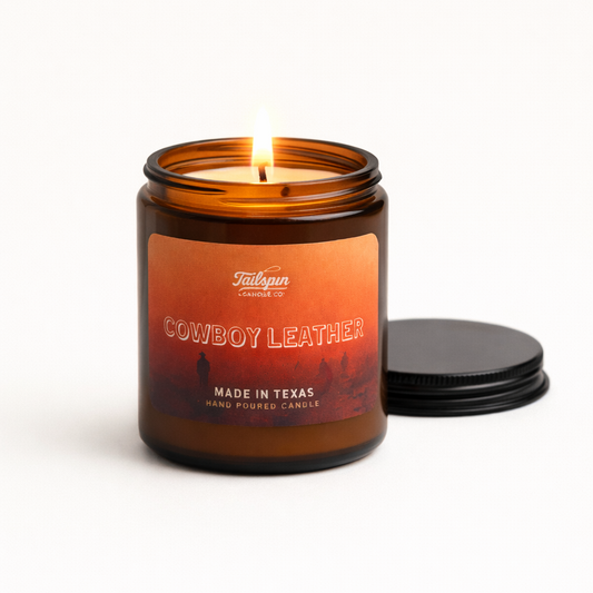 Cowboy Leather Candle