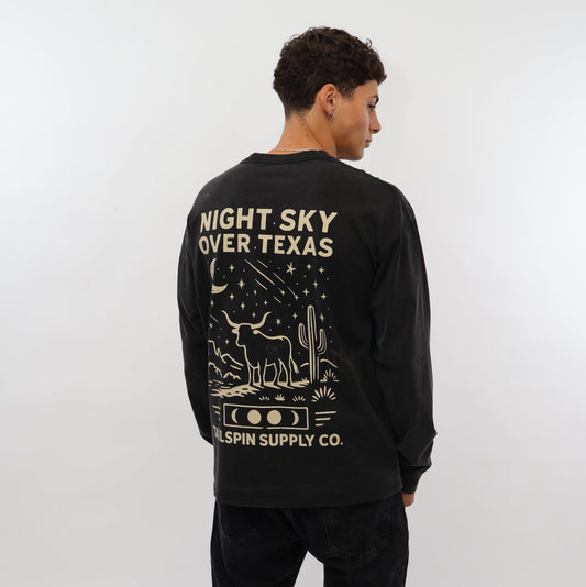 Night Sky Over Texas Long Sleeve T-Shirt