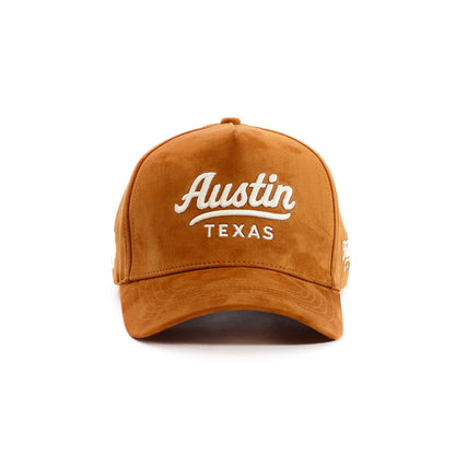 (Pre Order) Suede Austin Texas Script Hat