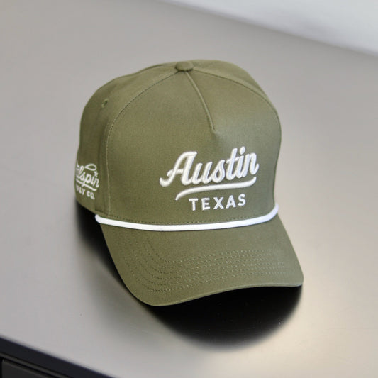 PREORDER - Green Austin Texas Script Rope Hat