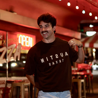 Ume Purple Austin Texas Reverse Cropped T-Shirt