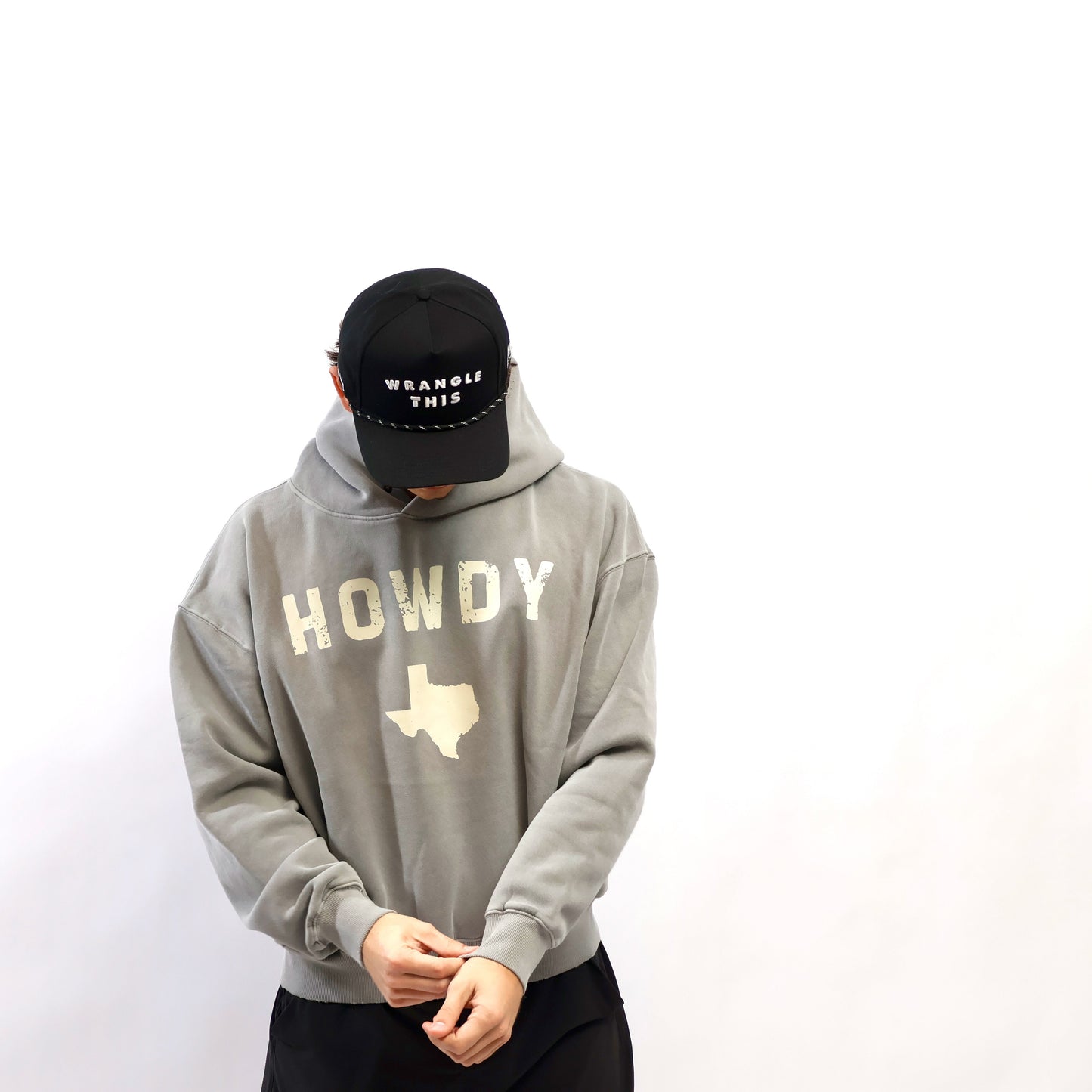 Howdy Texas Frayed Washed Fleece Hoodie