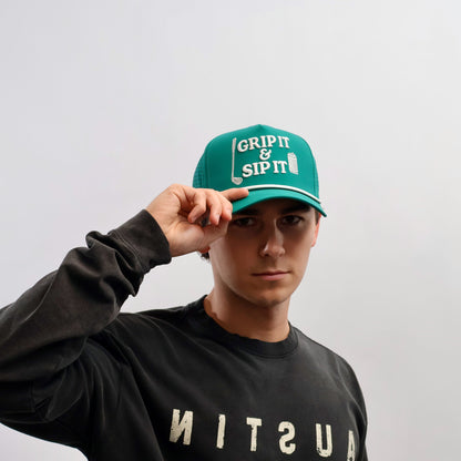 Grip It & Sip It Performance Golf Hat