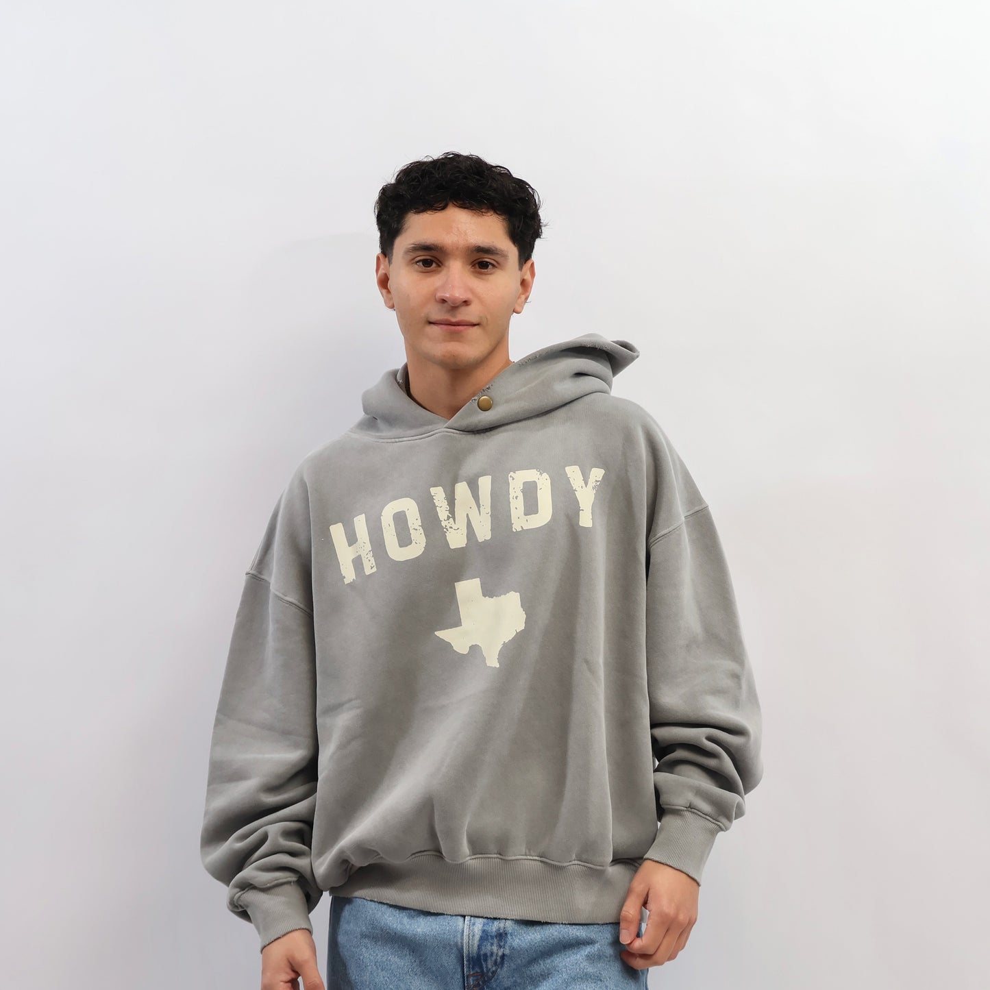 Howdy Texas Frayed Washed Fleece Hoodie