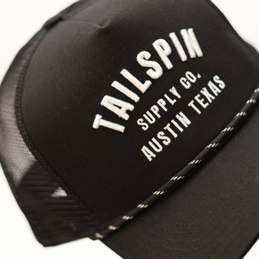 Black Mesh Tailspin Supply Co. Logo Hat