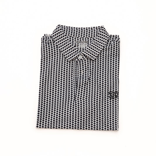 Texas Black and White Performance Polo
