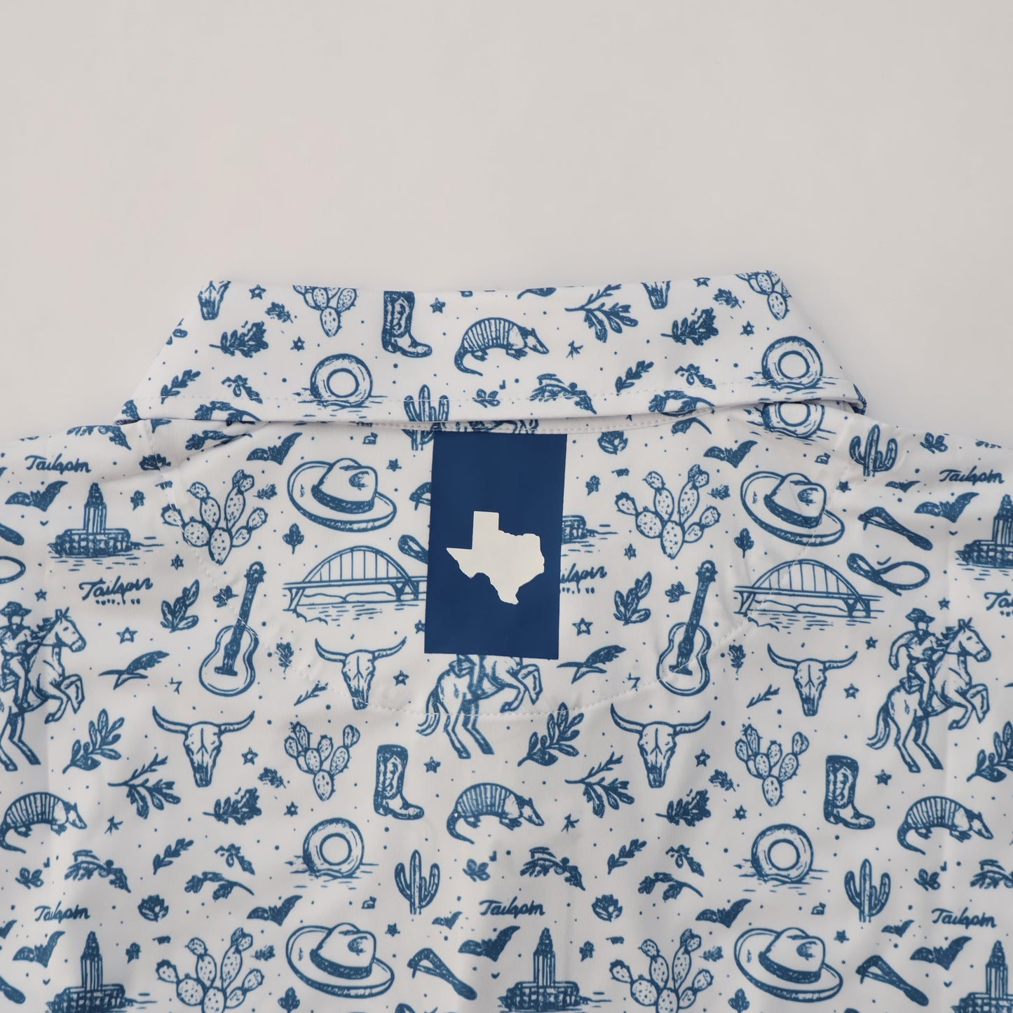 Austin Texas Performance Polo (Blue/White)