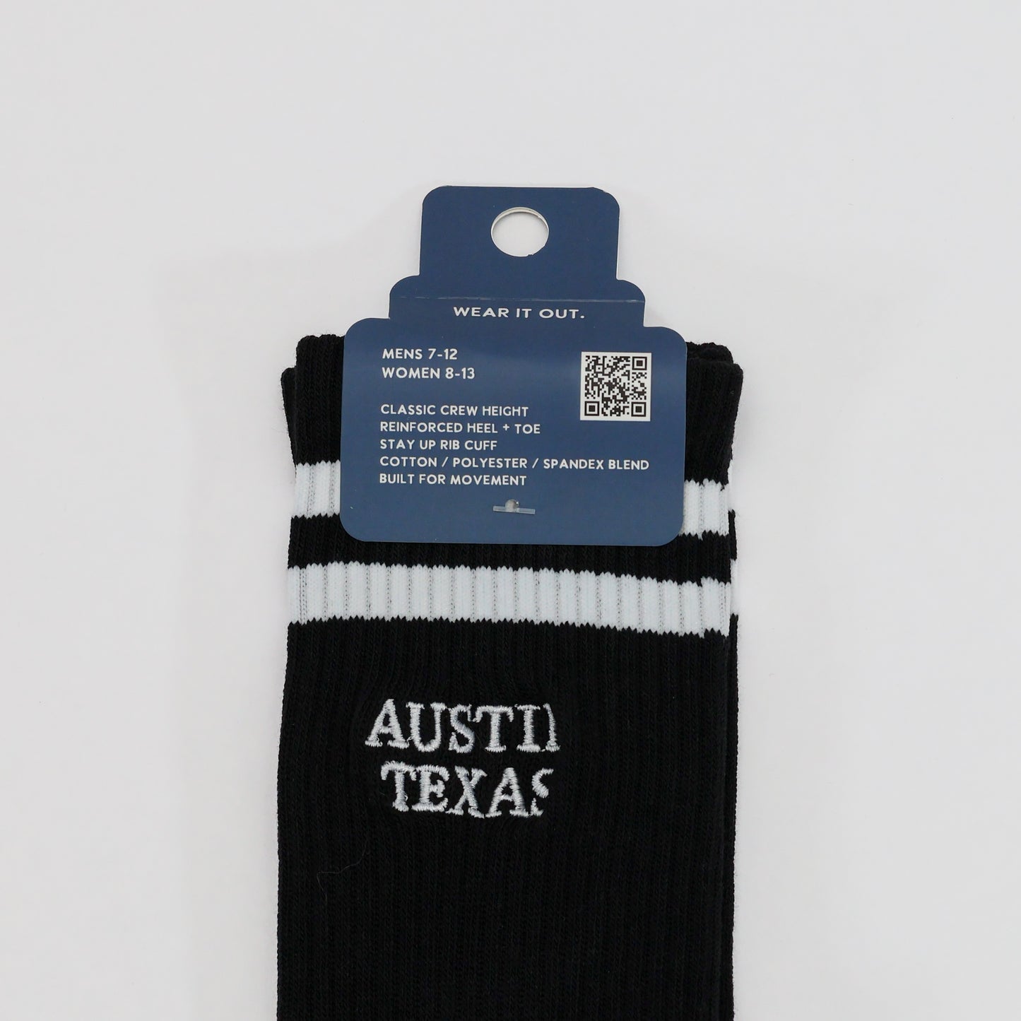 Austin Texas Crew Socks (Black)