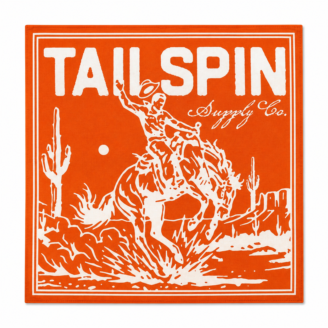 Bucking Bronco Bandana in Orange