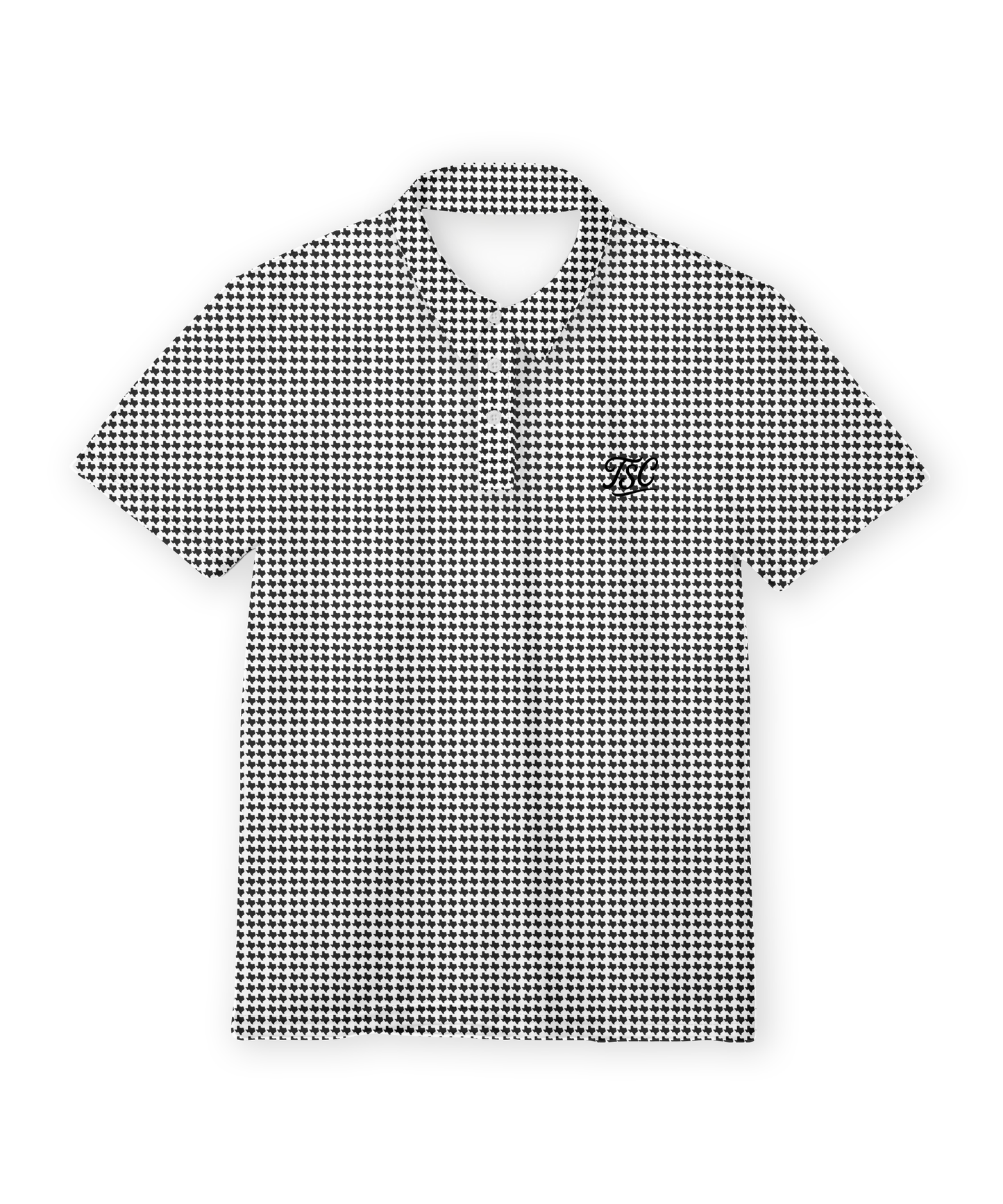 Texas Black and White Performance Polo