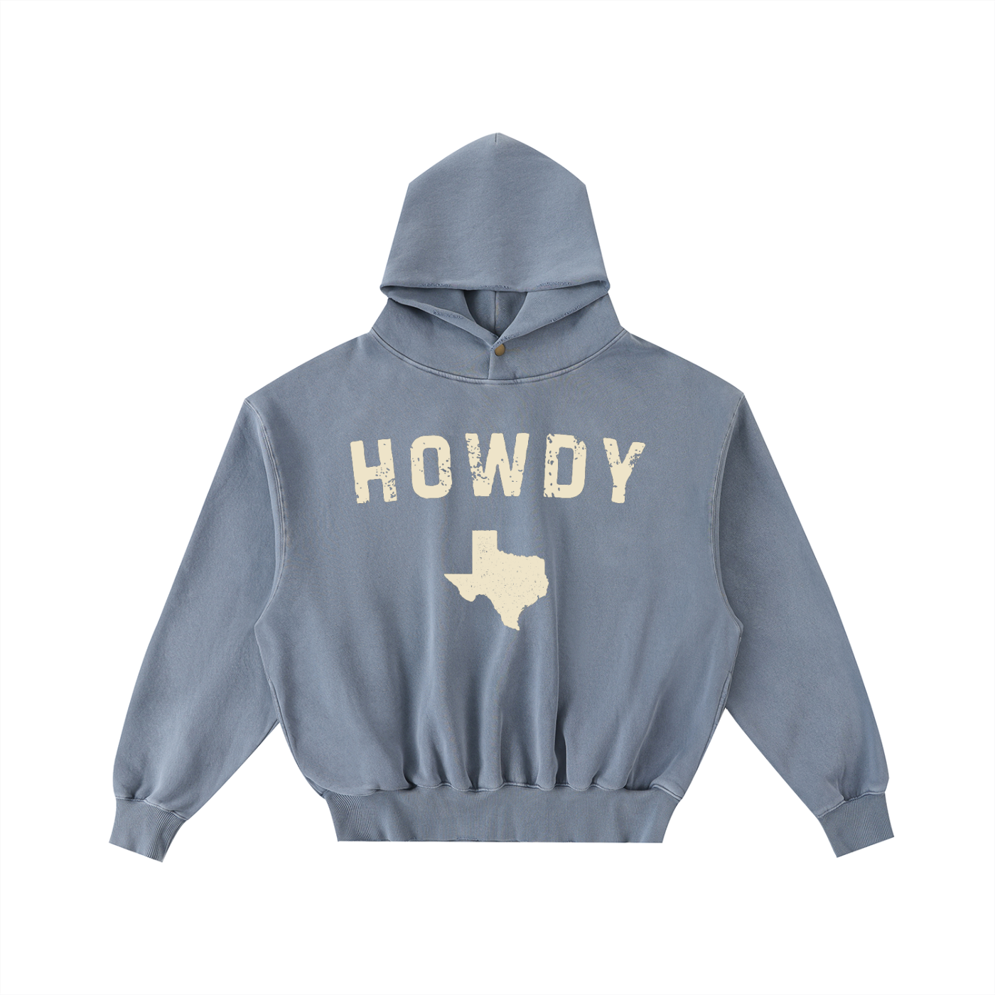 Howdy Texas Frayed Washed Fleece Hoodie